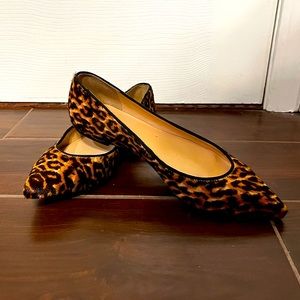 Talbots Leopard Pointed Flats 10 AA narrow